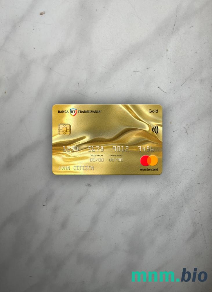 Romania Banca Transilvania bank mastercard gold wygląd fotograficzny skan PSD + zdjęcie